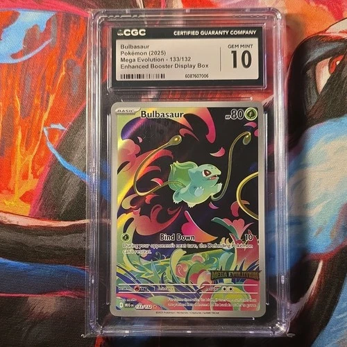 Pokémon Bulbasaur Mega Evolution Stamped Rare Foil 133/132 CGC 10 80 HP