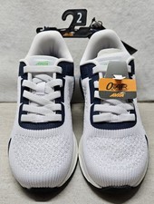Avia Big Boy Athletic O2 Air Elastic Laces Slip-On Shoes, White/Navy, Size 2-New