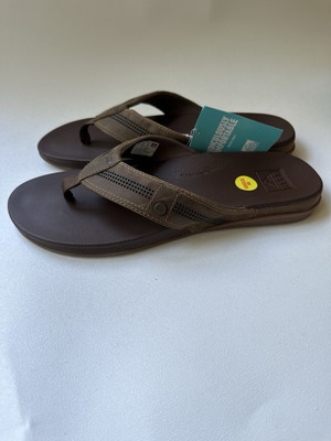 Reef Cushion Lux Sandals Mens Size 13 Brown Leather Flip 