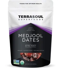 Organic Medjool Dates 2 Lbs - Soft Chewy Sweet Caramel Flavor