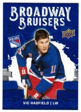 25/26 NEW YORK RANGERS CENTENNIAL VIC HADFIELD BB-4 BROADWAY BRUISERS BLUE /49