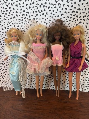 Super Star Era Barbie Lot 1970s-80s Vintage Mattel - 4 Dolls Dressed - jewelry 