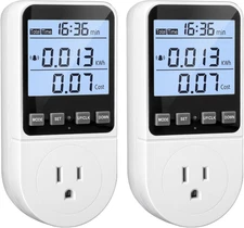 2 Pack Upgraded Watt Meter, Power Meter Plug Electricity Usage Monitor, Home