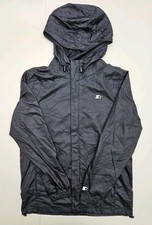 STARTER Men's Storm Star Windbreaker Jacket Black Hooded - Size Small