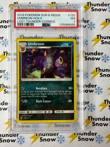 Umbreon Holo #120 Lost Thunder Cosmos 2018 Pokemon Sun & Moon PSA 7