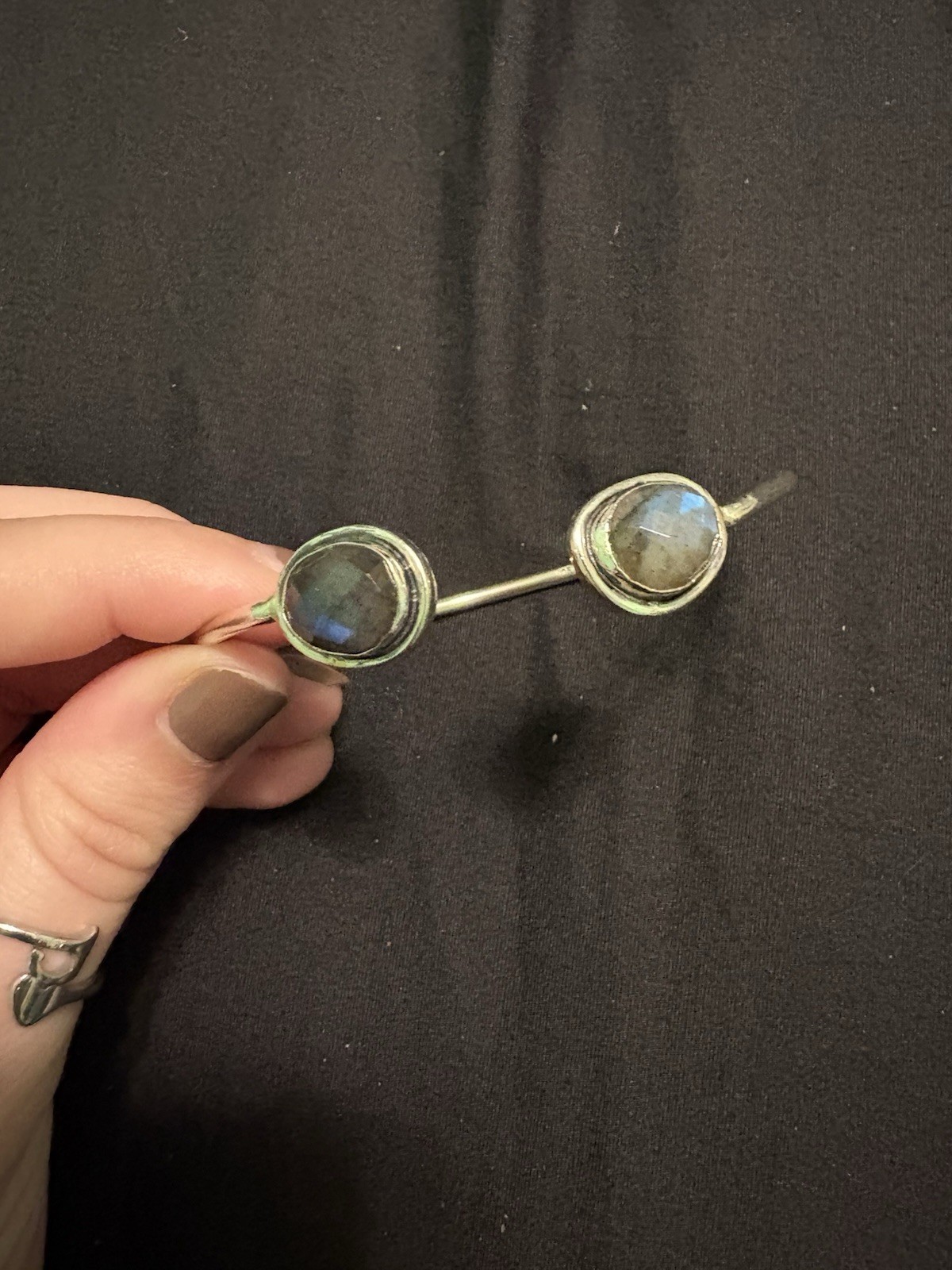 Labradorite Gemstone Adjustable Bracelet - Sterli… - image 1