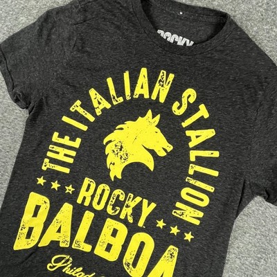 Rocky Balboa Shirt Mens Small Gray Italian Stallion Philadelphia Movie Tee