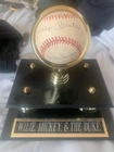Mickey Mantle Willie Mays Duke Snider Signed Baseball “Willie Mickey & The Duke”