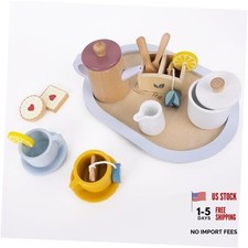 Wooden for Toddlers 3-5 Tea Party Set for Girls with Play Food Toy for Tea Set