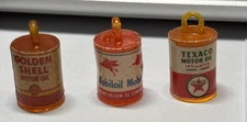 Vintage Tiny Advertising Charms Premiums  Mobil Oil, Shell oil, And Texaco Motor