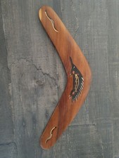 Boomerang originale australiano nuovo in legno decorato a mano