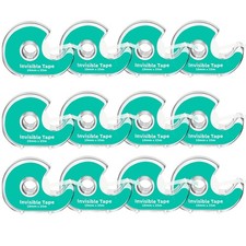 12 Invisible Clear Tape, Transparent Tapes with Refillable Dispenser, 3/4 X 1...