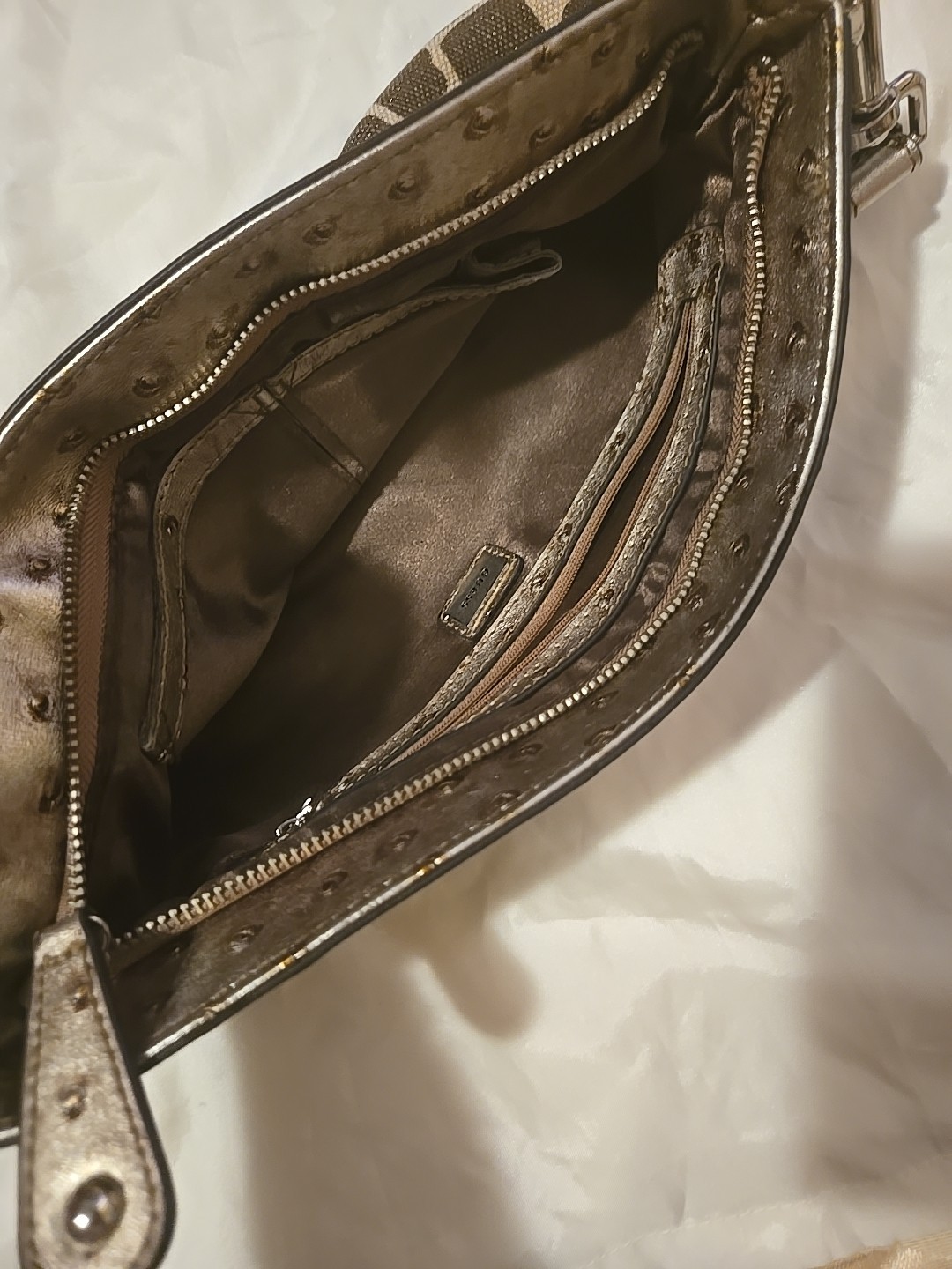 G by Guess Brown and Gold Clutch with Giraffe Pri… - image 4