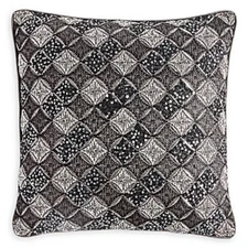 Hudson Park Collection Black Metallic Luxury Deco Fan Euro Pillow Sham 26x26