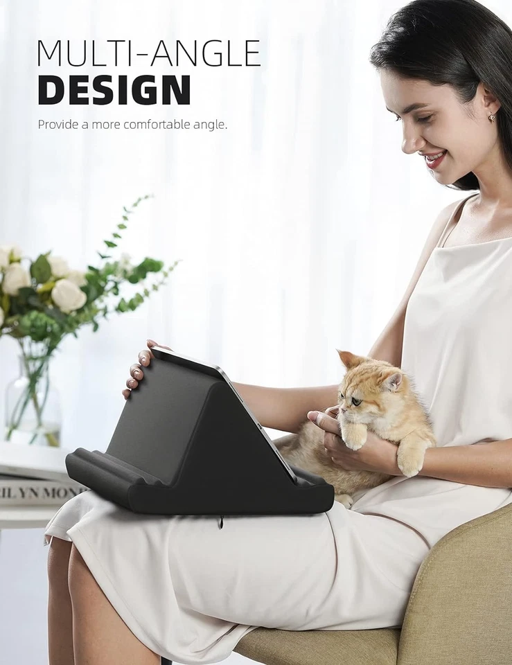 Tablet Pillow Holder Stand - Tablet Pillow Soft Pad Dock for Lap, Bed and Desk w - Image 2 of 4