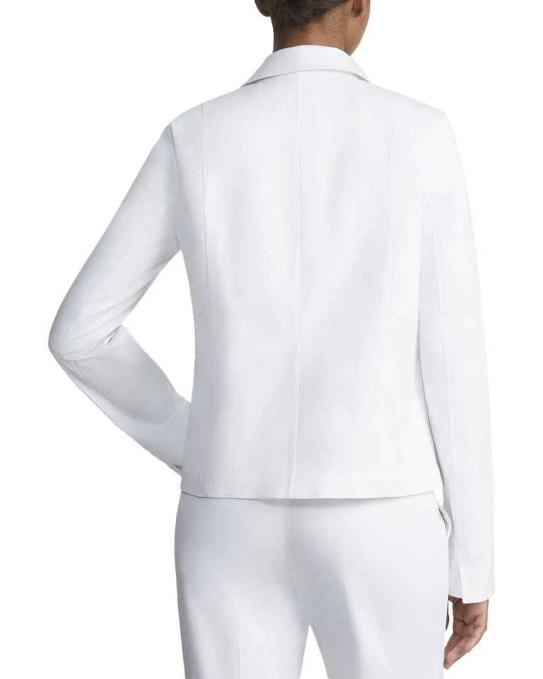 Chaqueta para mujer Lafayette 148 New York Plus cuello cremallera bolsillo blanca 3X Foto 2 de 3