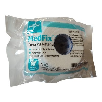 Medline Dressing Retention Tape 2'' Roll 11 yards Low Sensitivity Adhesive NEW