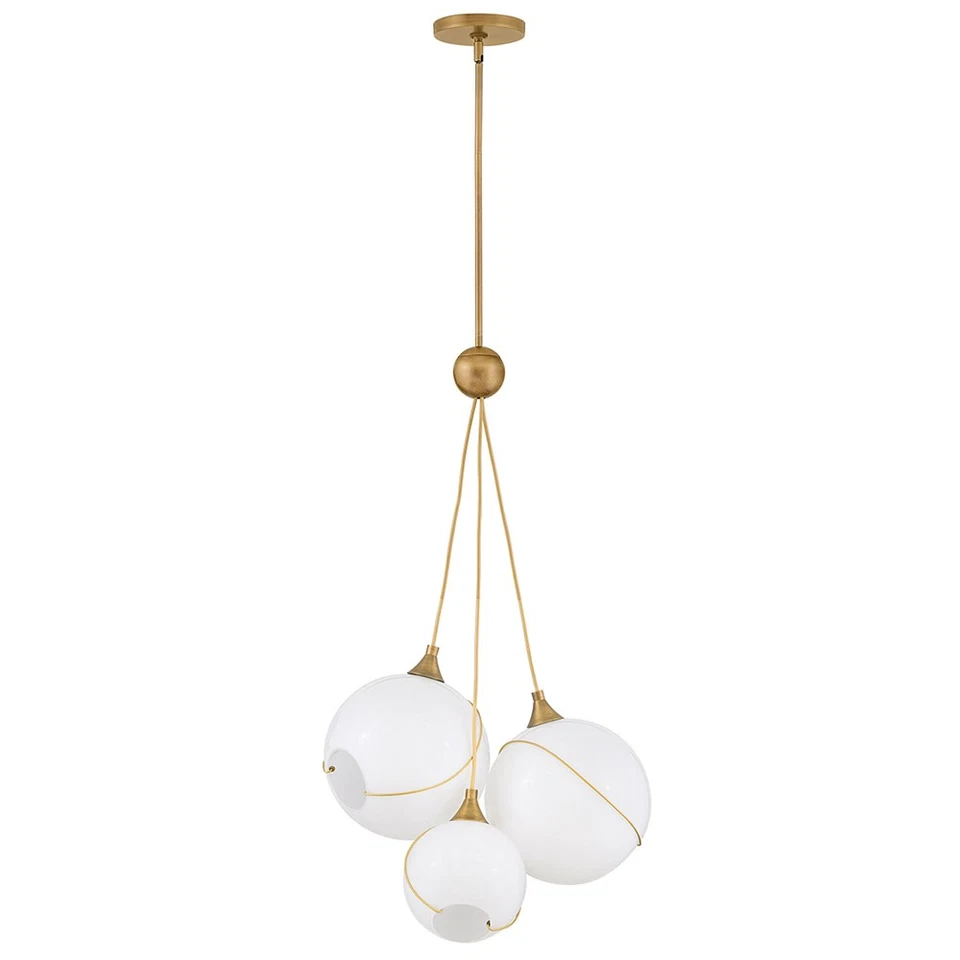 Colgante Hinkley Lighting 30304 Skye 3 luces 18" W multi luz - latón Heritage / Foto 3 de 4