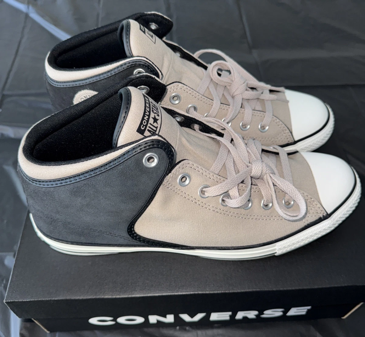 Converse Chuck Taylor All Star Street Mid Unisex Shoes Khaki/Black/White Converse Chuck Taylor All Star Street Mid Black White for  main image 2