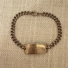 Vintage Antique Gold Filled ID Bracelet Engraved Ralph Andrews 8.5” Chain Link