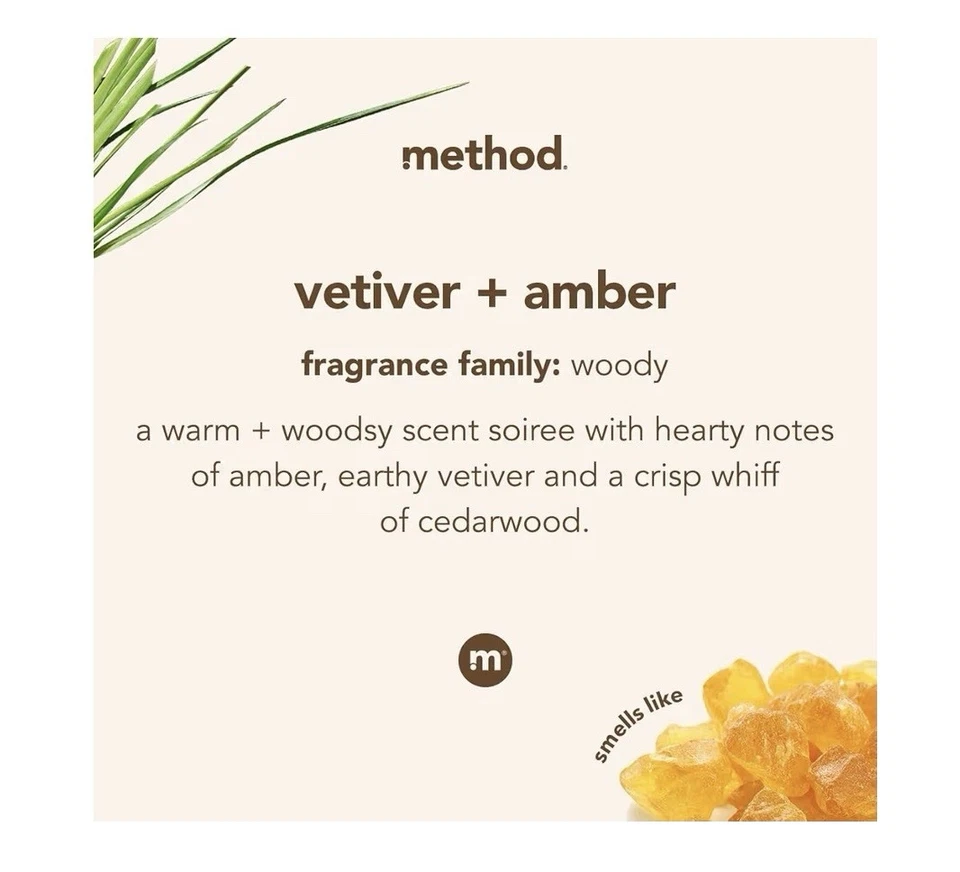 Method Premium espuma lavagem à mão, vetiver + âmbar, 10 fl oz (pacote com 3) - Imagem 4 de 4