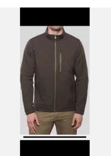 KIRKLAND MENS PERFORMANCE BRUSHED FLEECE WATER RESISTANT JACKET (BROWN,XXL) NWOT