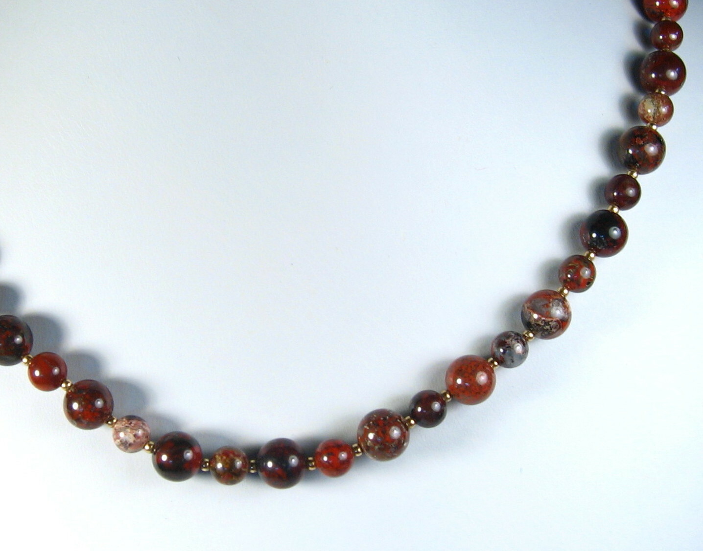 Lyns Jewelry Poppy Jasper Necklace Gold 24" eBay