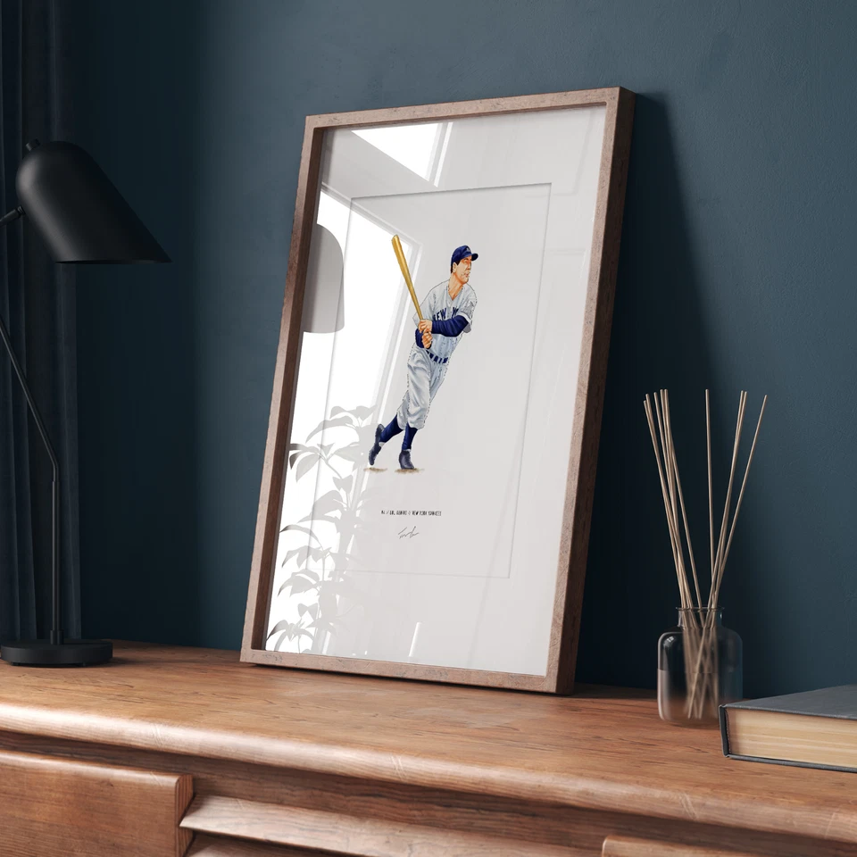 Lou Gehrig New York Yankees V1 beisebol impressão 8x10 pôster arte ilustrada - Imagem 4 de 4