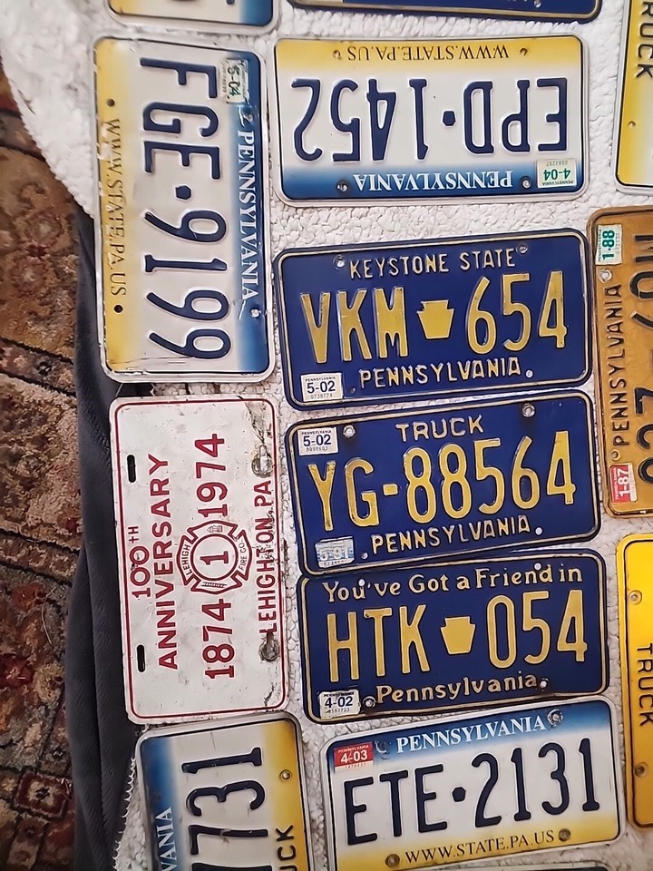 BULK WHOLESALE LOT 13 Vintage Expired PENNSYLVANIA LICENSE PLATES w