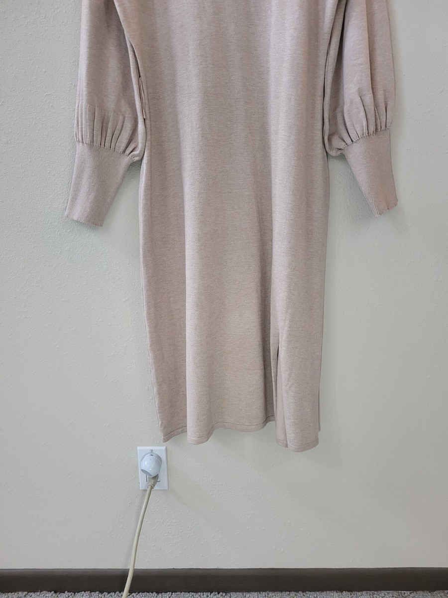Pre-Owned BLUE ORCHID XL Tan/Beige Long Sleeve Sweater Dress Women | eBay