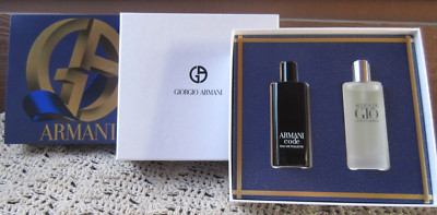 Giorgio Armani Gift Box Set Duo CODE 0.5 oz Spray & ACQUA DI GIO 0.5 oz Spray