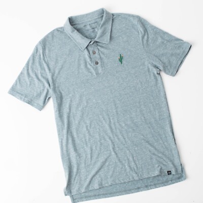Threads 4 Thought Men's Medium Short Sleeve Polo with Cactus Embroidery