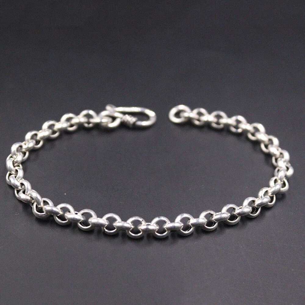 Sterling silver rolo best sale bracelet