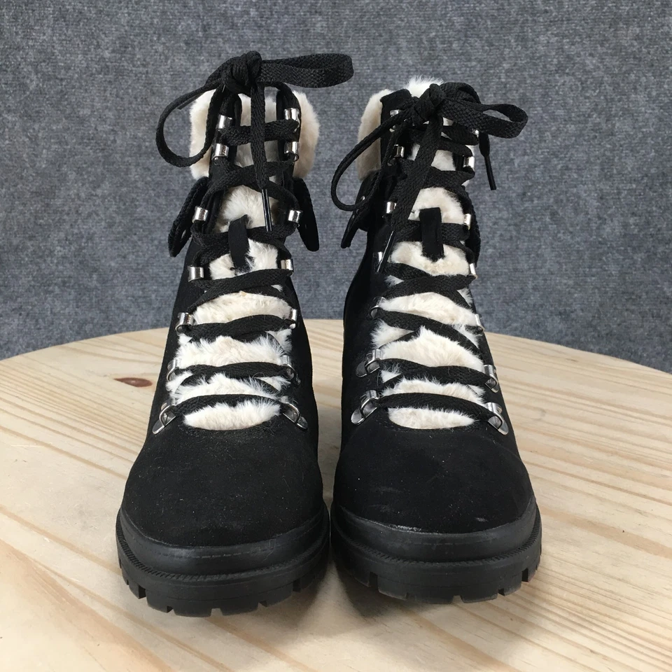 Туристические ботинки Jellypop женские 8,5 M Mission черные замшевые на каблуках шерпа с подкладкой на шнуровке - Изображение 4 из 4