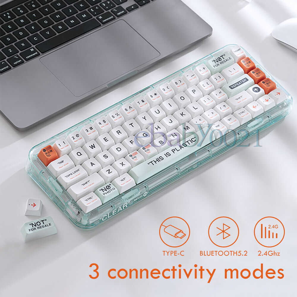 MelGeek Mojo68 Plastic See-through Mechanical Keyboard