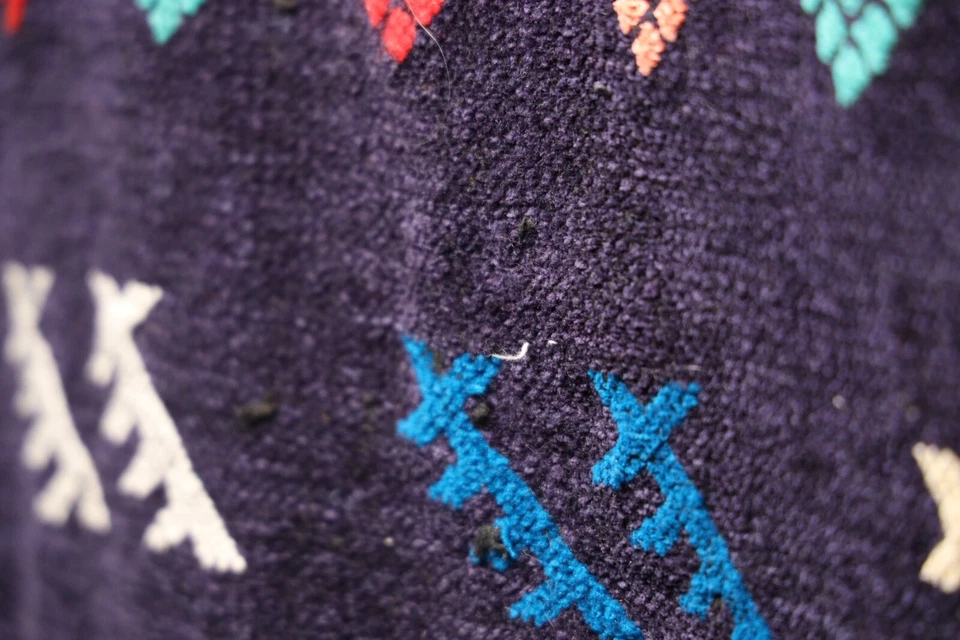 Alfombra marroquí vintage hecha a mano Kilim lana tribal Azilal alfombra bereber alfombra de área Foto 3 de 4