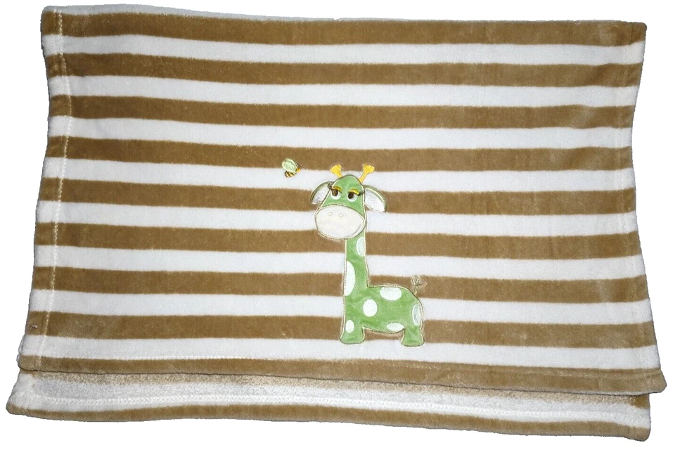 Mantas & Beyond Jirafa Marrón Rayas Bebé Seguridad Lovey Vellón Verde Difícil de Encontrar Abeja Foto 2 de 3