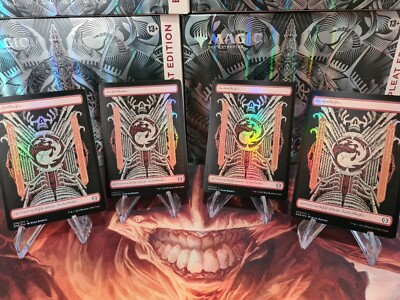 MTG - Phyrexia All will be one - 4 Basic Lands Mountain Gebirge *Foil*