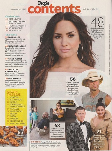People Aug 13, 2018 DEMI LOVATO-NICK JONAS-PAUL WALKER-ZACHARY QUINTO-K CHESNEY - Picture 2 of 2