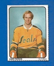 1974-75 LIPTON SOUP  #46 CRAIG PATRICK GOLDEN SEALS NHL HAND CUT CARD NHL