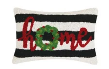 Peking Handicraft - Black & White Holiday Home 8 x 12 Pillow - 31PK1122C12OB