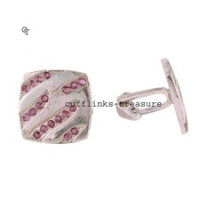 Natural Ruby Gemstones With 925 Sterling Silver Cufflinks For Men's 6669