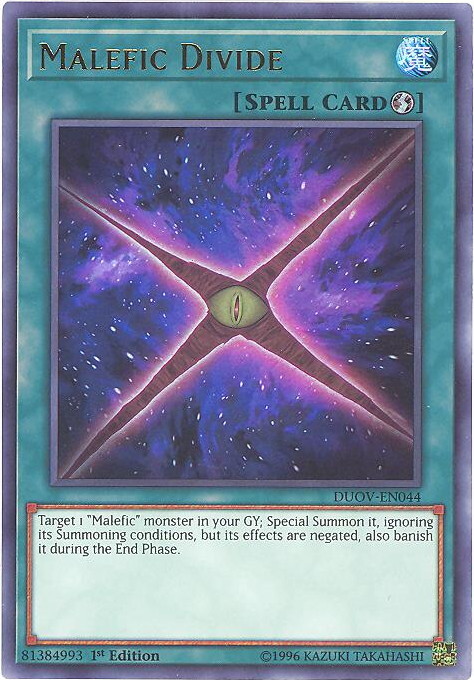 Yu-Gi-Oh Card - DUOV-EN044 - MALEFIC DIVIDE (ultra rare holo) - NM/Mint
