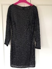 Mango Black Sequin Party Dress Size Smalll (10-12)