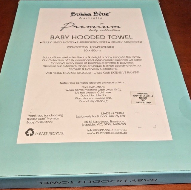 bubba blue baby hooded towel