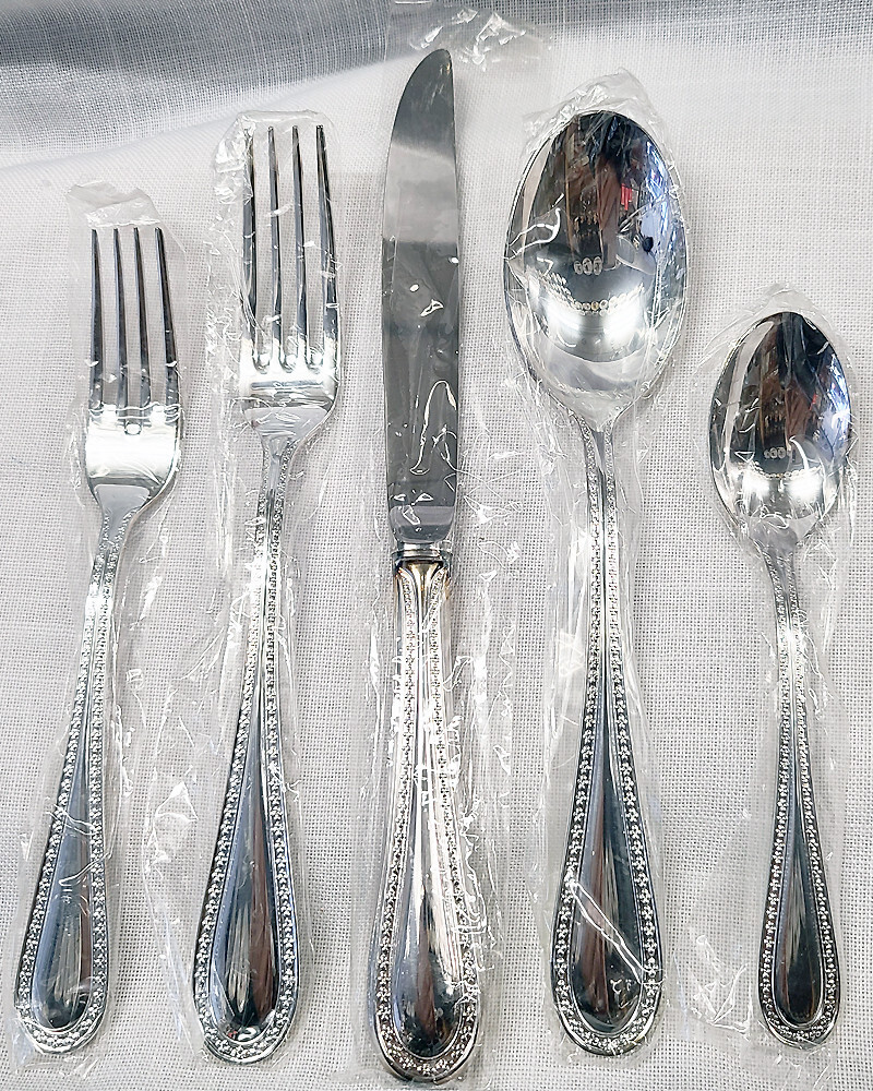 MARQUISE by Noritake Silver Plate 5 Piece Set NEW NEVER USED MARQUISE by Noritake Silver Plate 5 Piece Set NEW NEVER USED