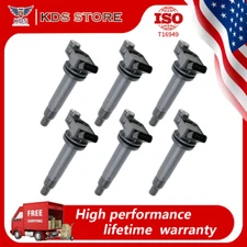 6X HQ Ignition Coil & Spark Plug for 2001-2006 Toyota Sienna Lexus 3.3 V6 UF267