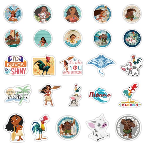 50pcs Moana Stickers For Kids Teenages DIY Waterproof Graffiti Decals Stickers - Picture 5 of 13