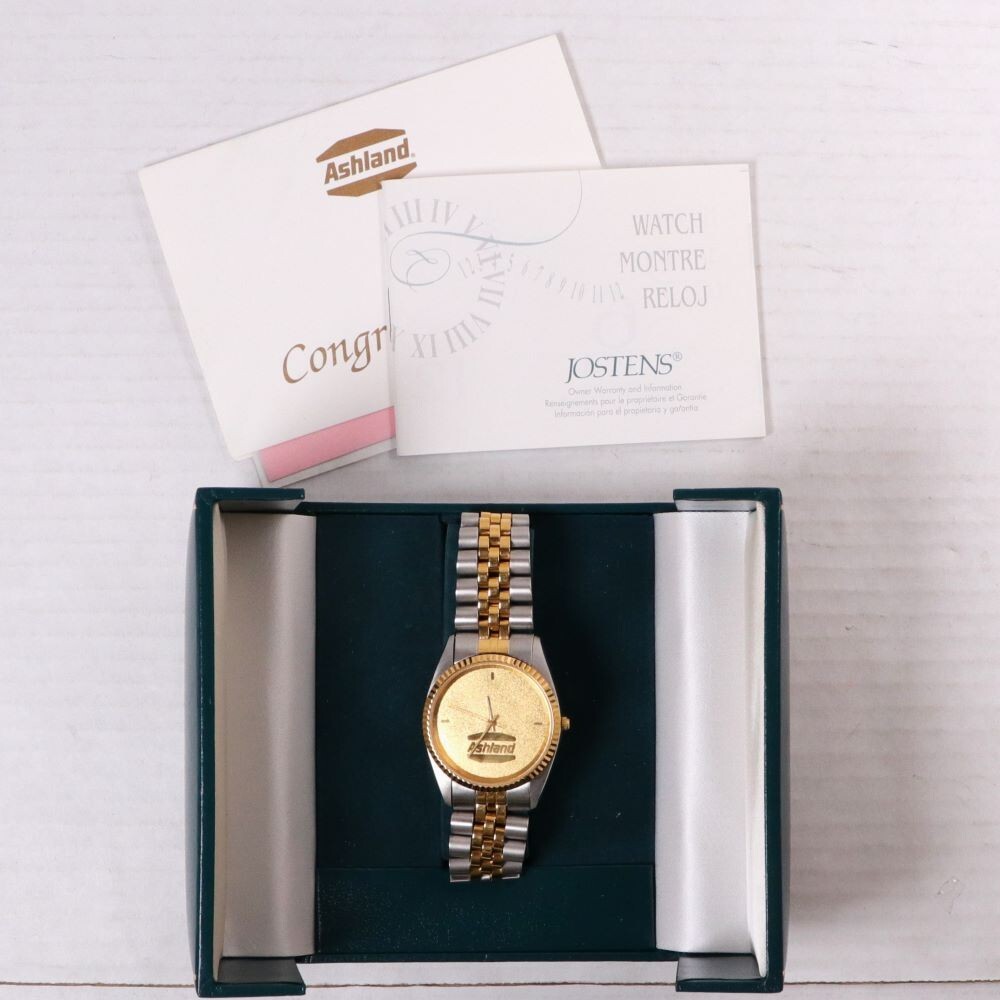 Jostens Ashland Battery Men's Medallion Watch with Box Non-Working 00-#51