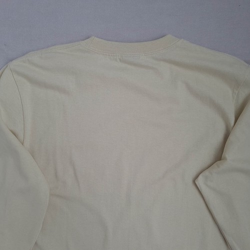 T-shirt uomo manica lunga Stussy taglia M girocollo 100% cotone top pullover panna - Foto 11 di 18